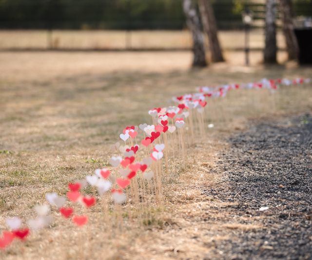 allée avec des coeurs
